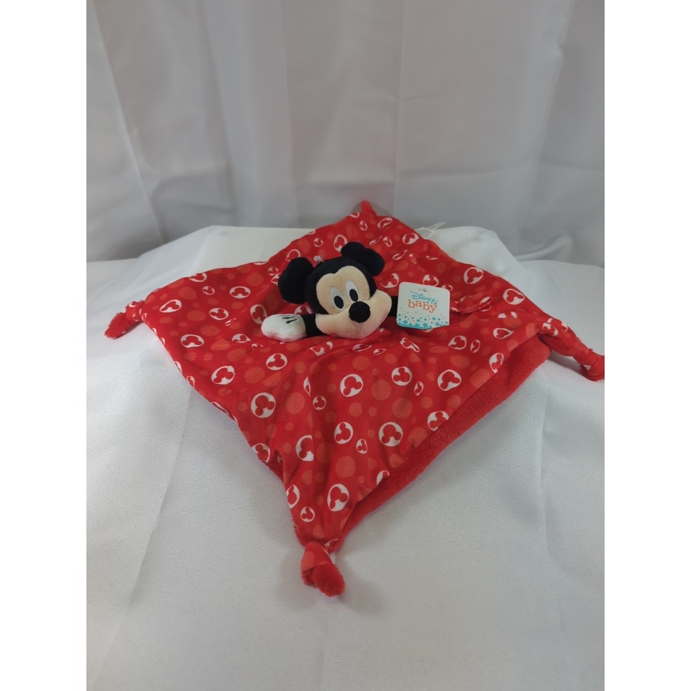 Disney Baby Mickey Mouse Lovey Plush Security Blanket Red Soft New With Tags